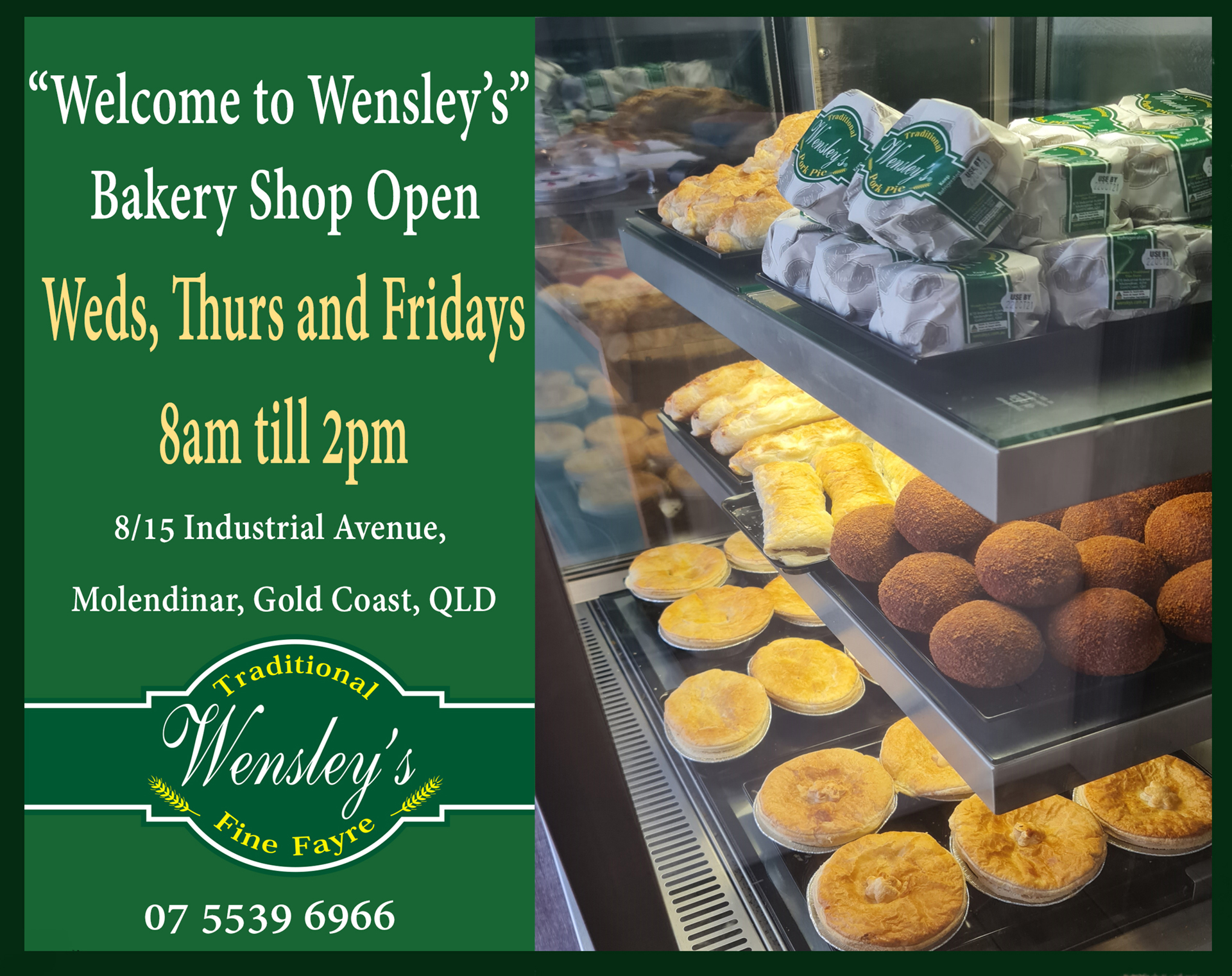 Bakery shop opening hours counter photo sign